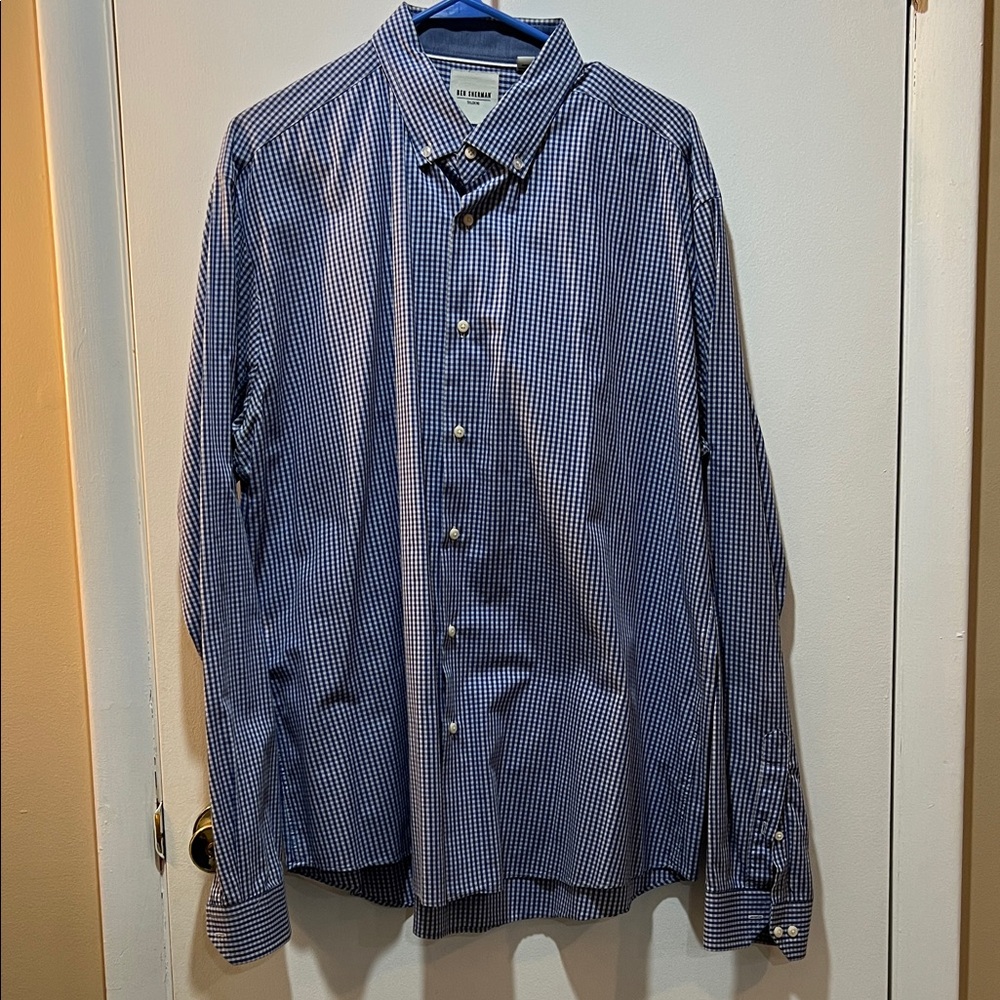 Ben Sherman Navy and White Checkered Shirt